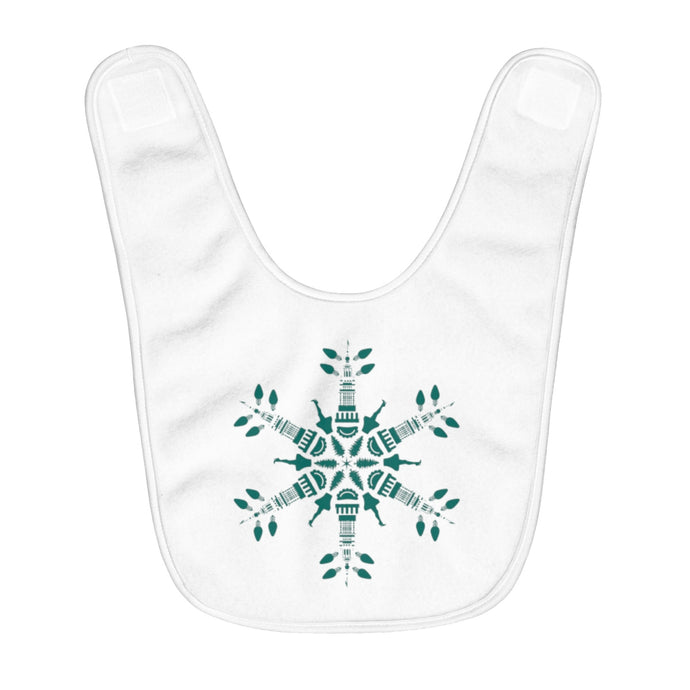 CLE FOR THE WINTER Snowflake Fleece Baby Bib