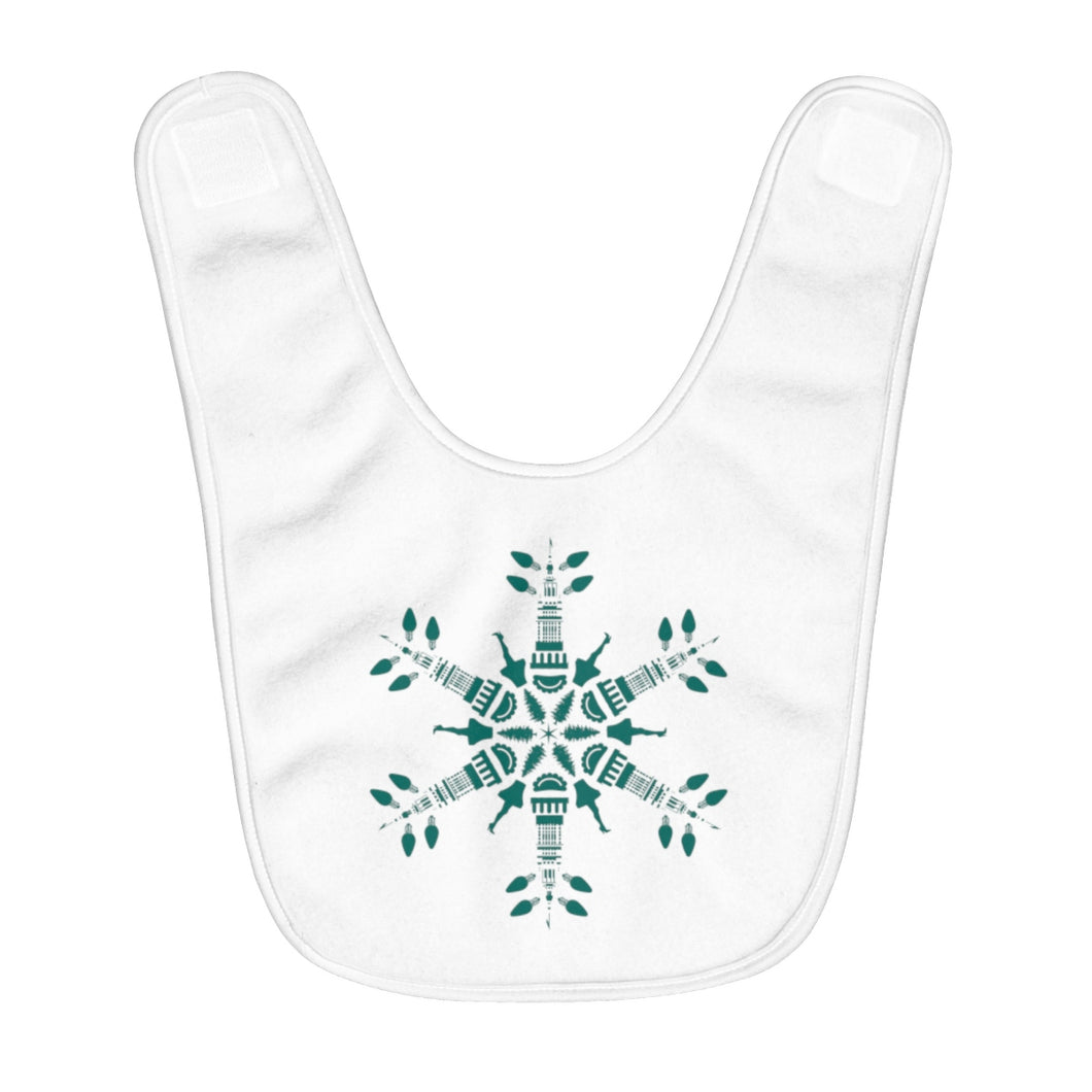 CLE FOR THE WINTER Snowflake Fleece Baby Bib