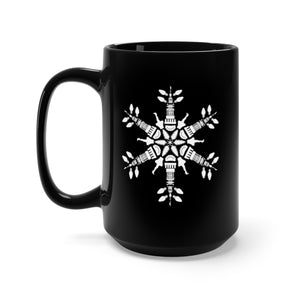 CLE FOR THE WINTER Snowflake Black Mug 15oz